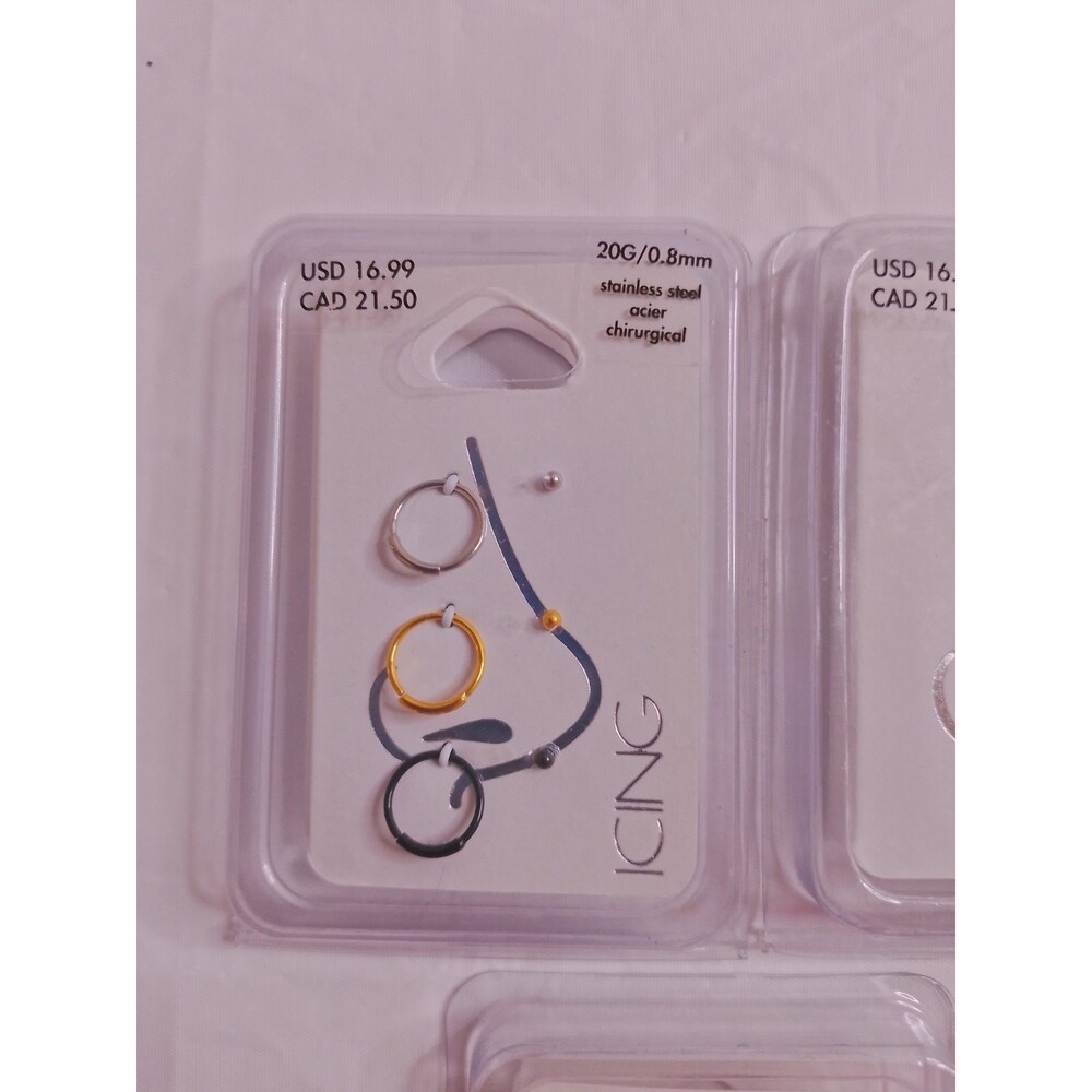 Claire's Icing Lot of 5 New Packages Body Jewelry for Nose Hoops Studs Variety - Picture 11 of 11